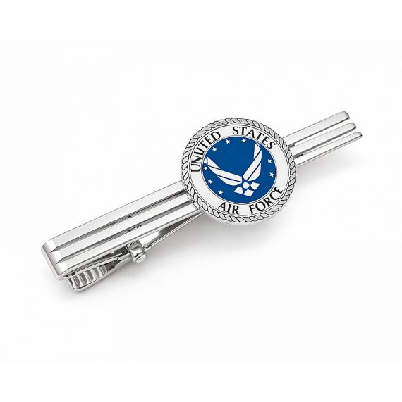 Silver plated Air Force emblem tie clip